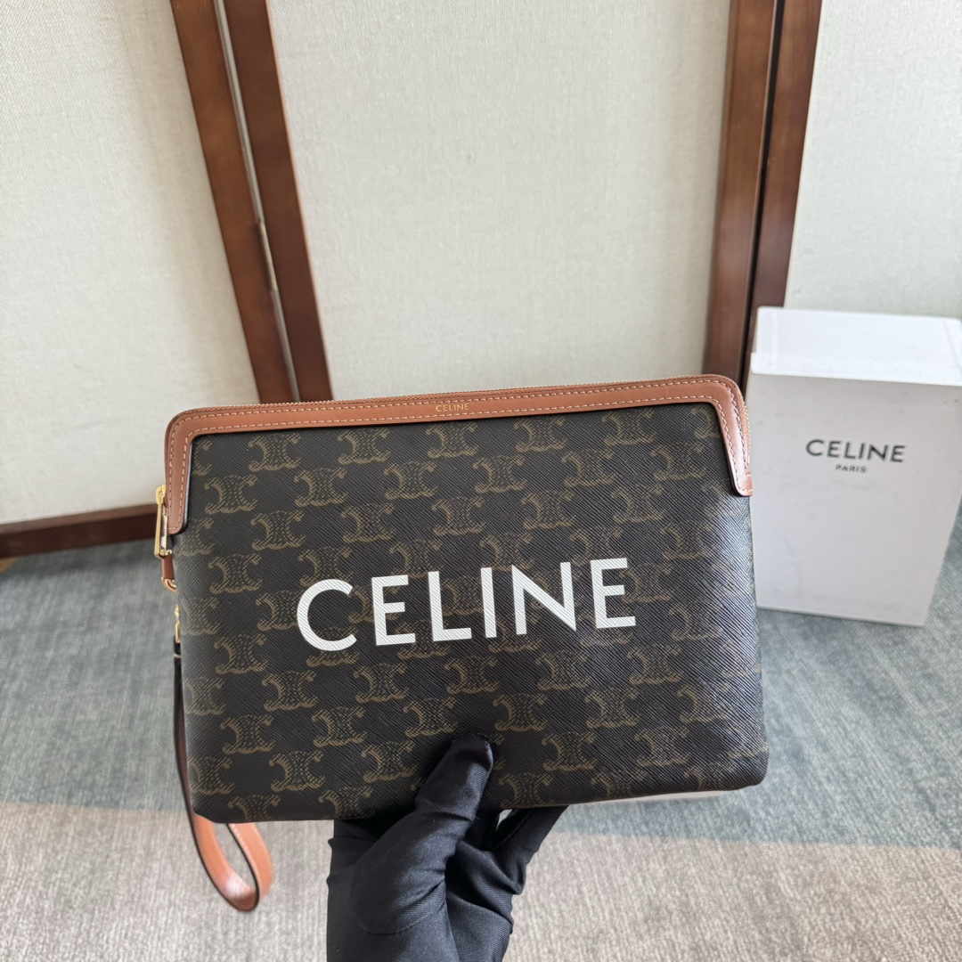 Celine brown women’s clutch made of genuine leather 179