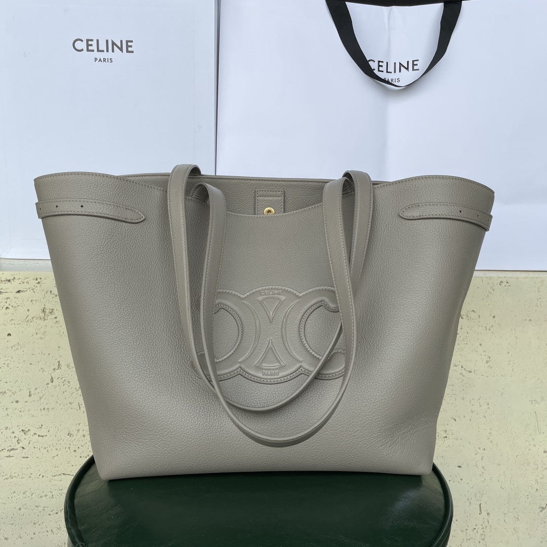 Celine MEDIUM CABAS ANAÏS CUIR TRIOMPHE in Grained calfskin green