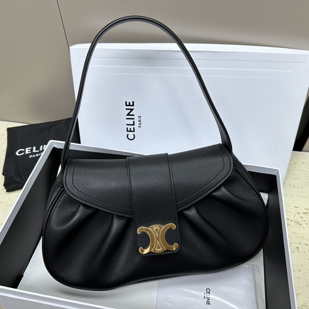 CELINE Supple Grained Calfskin Teen Polly Black 1591001
