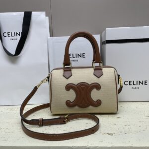 Celine Small Boston cuir Triomphe in textile and calfskin – Shoulder Bags – Compare