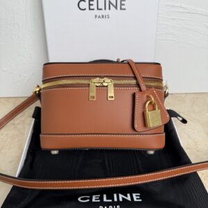 Celine Small Toiletry Case in Shiny Calfskin – TAN | CELINE