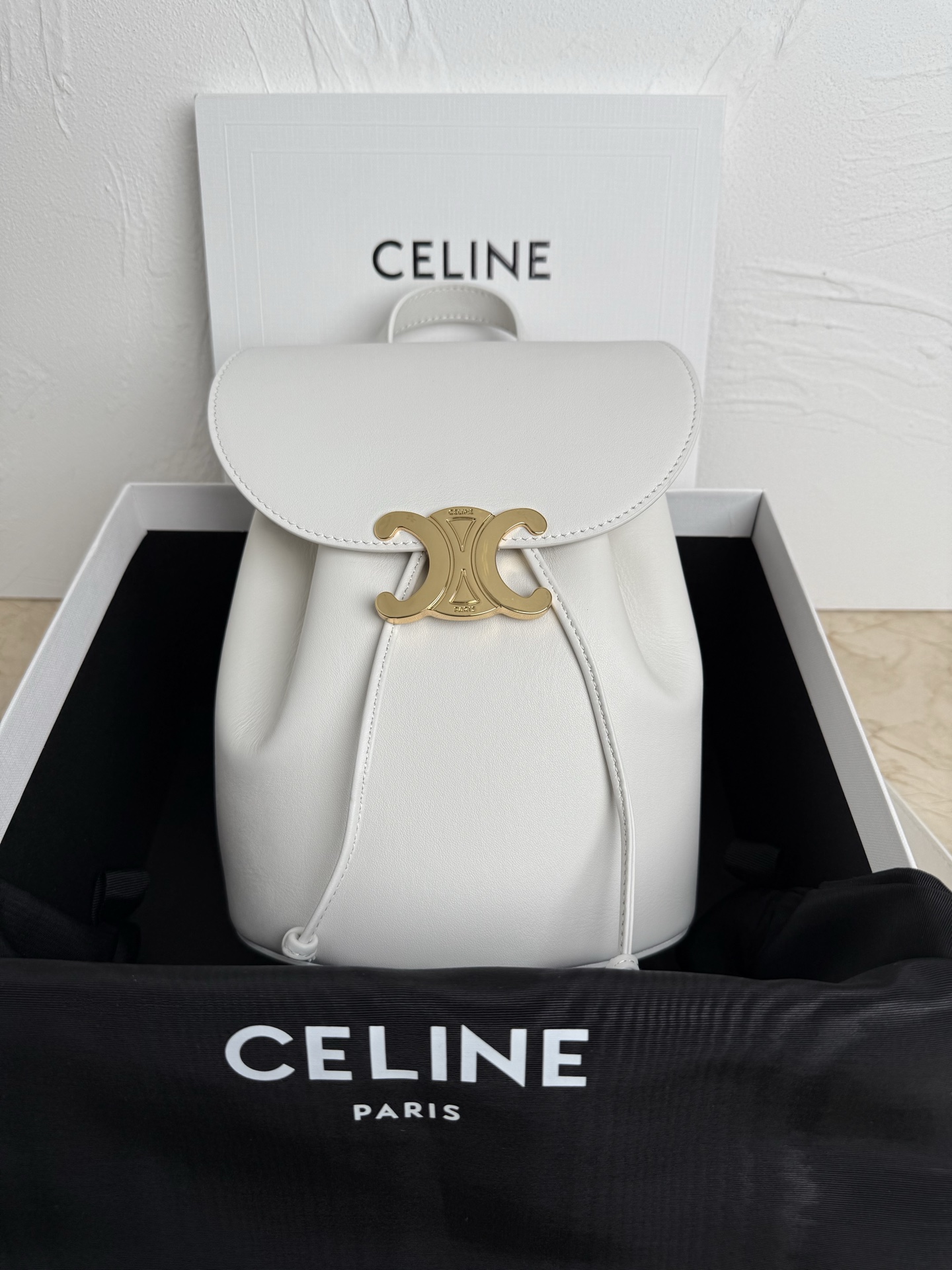 Celine BACKPACK CELINE BONNIE IN Smooth Calfskin – RICE | CELINE