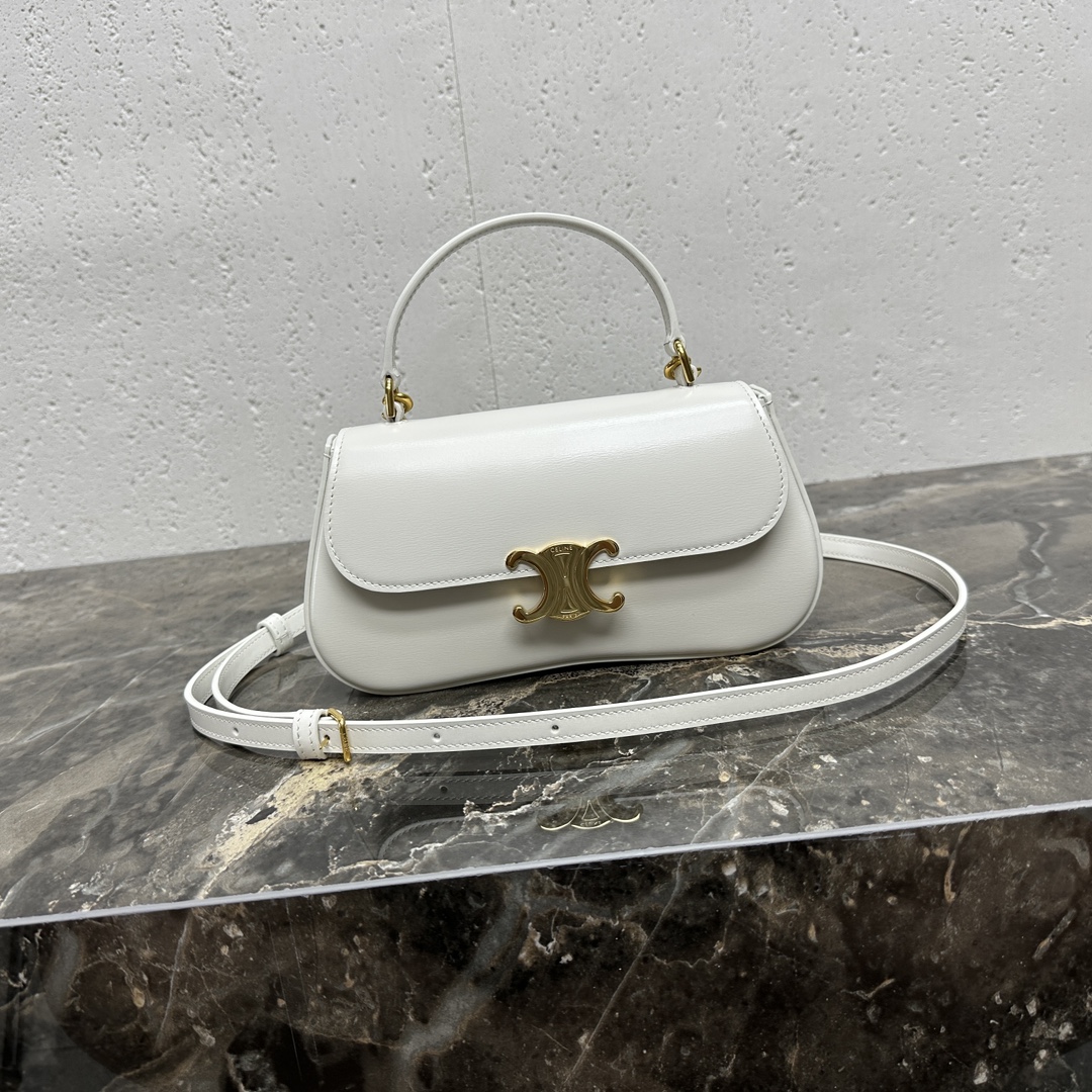 Celine TEEN CELINE LOLA IN SHINY CALFSKIN – WHITE COTTON