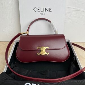 Celine TEEN CELINE LOLA in shiny calfskin – LIGHT BURGUNDY | CELINE