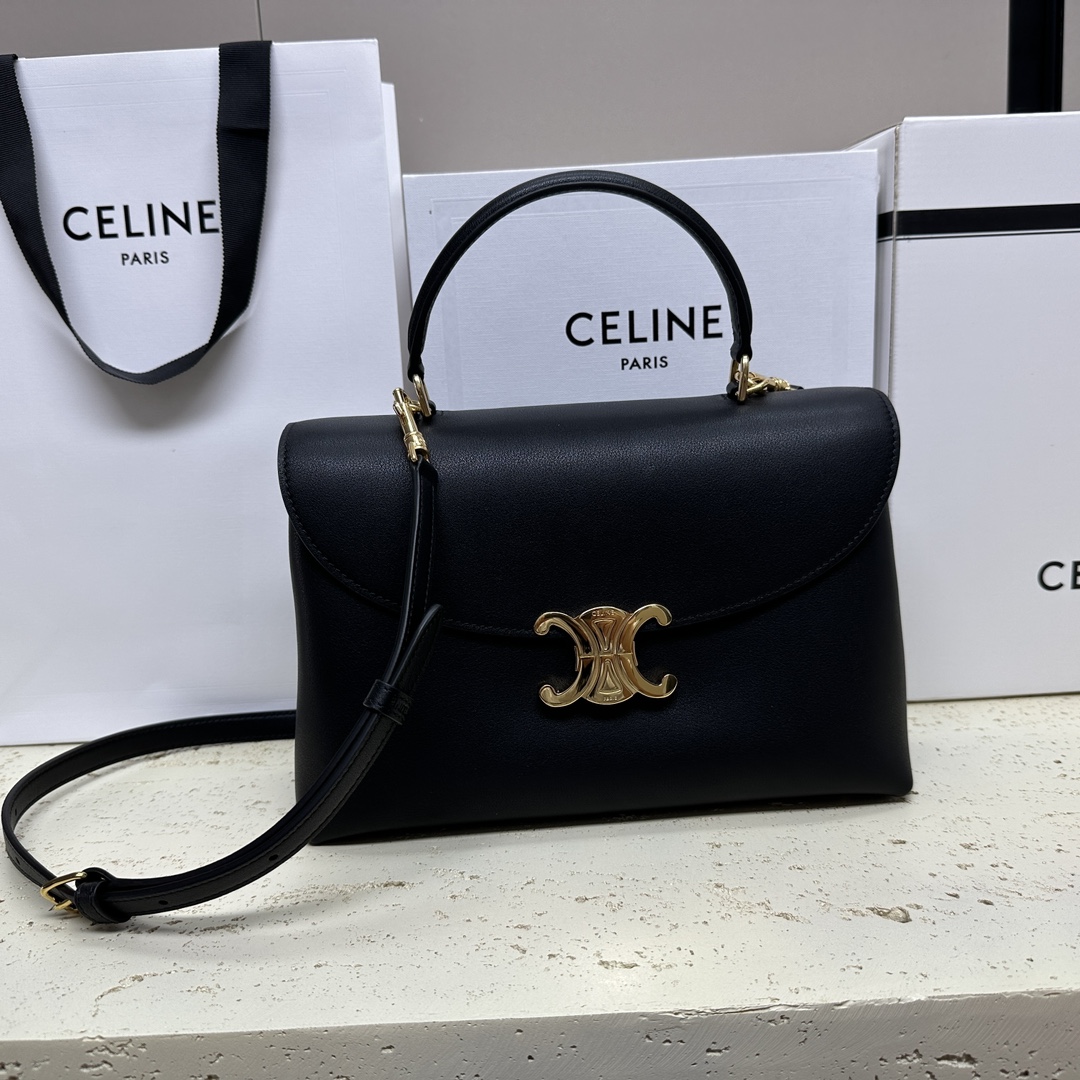 CELINE Supple Calfskin Medium Nino Black 1663528 | FASHIONPHILE