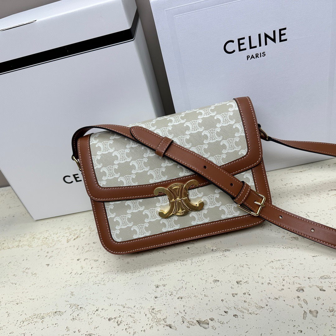 Celine Classique Triomphe Bag in TEXTILE WITH TRIOMPHE