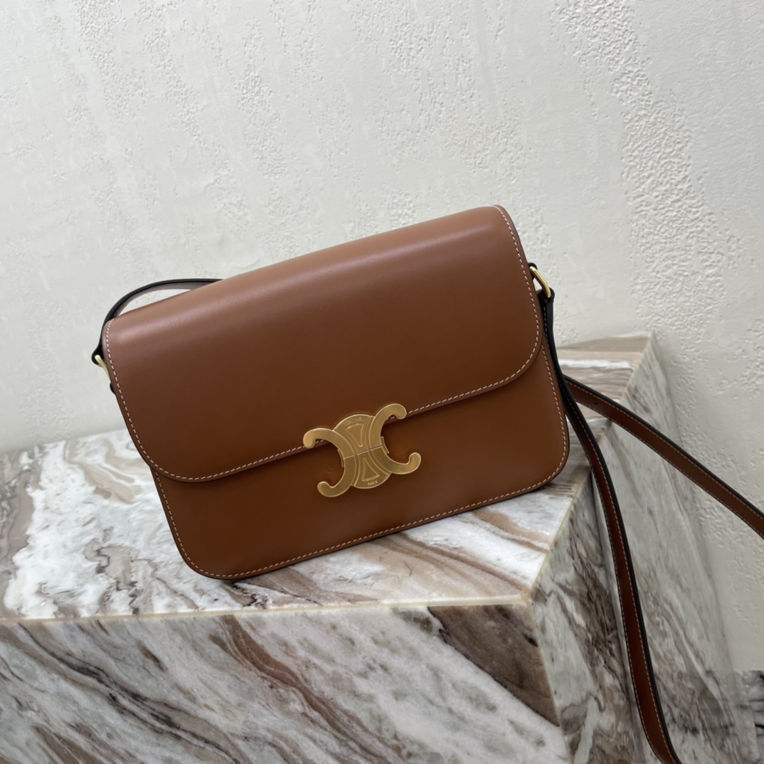 Celine CLASSIQUE TRIOMPHE BAG IN Natural Calfskin – Tan | CELINE