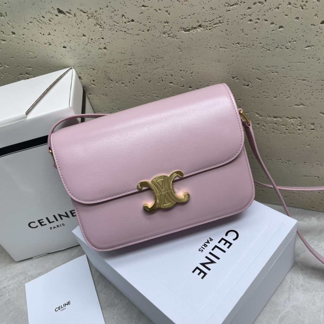 Celine Teen Triomphe Bag in shiny calfskin – PETAL | CELINE