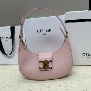 CELINE Céline Celine Ava Triom phe Medium Shoulder Bag Pink