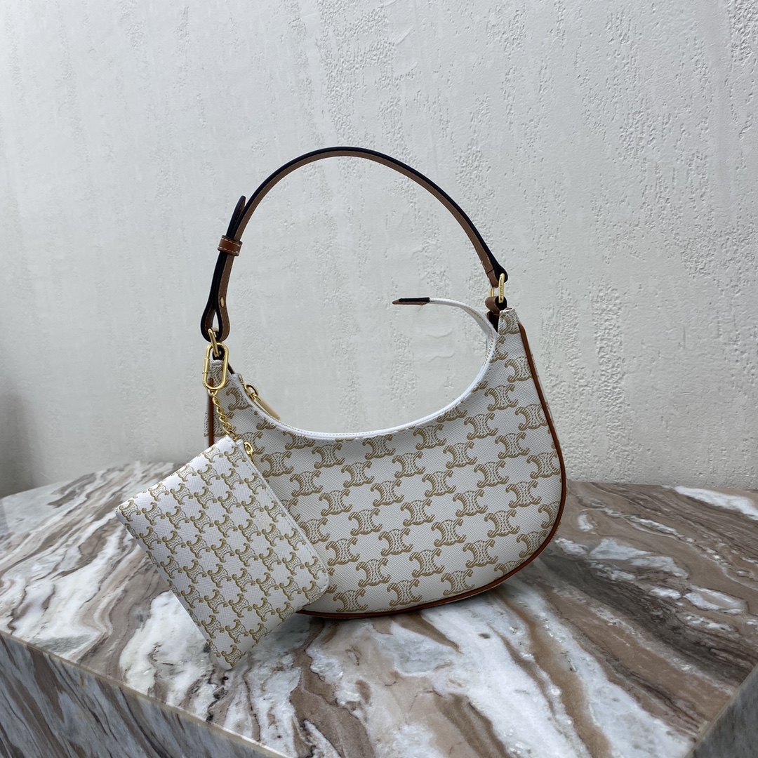 Celine AVA BAG IN TRIOMPHE CANVAS AND CALFSKIN – WHITE |