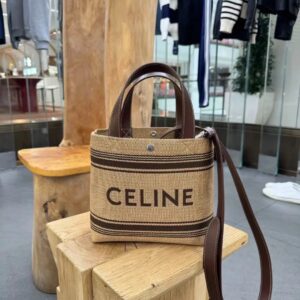 CELINECabas horizotal cloth handbag Celine Brown in Cloth
