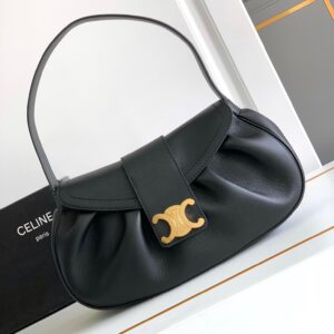 CELINE Supple Grained Calfskin Medium Polly Black 1626715 |