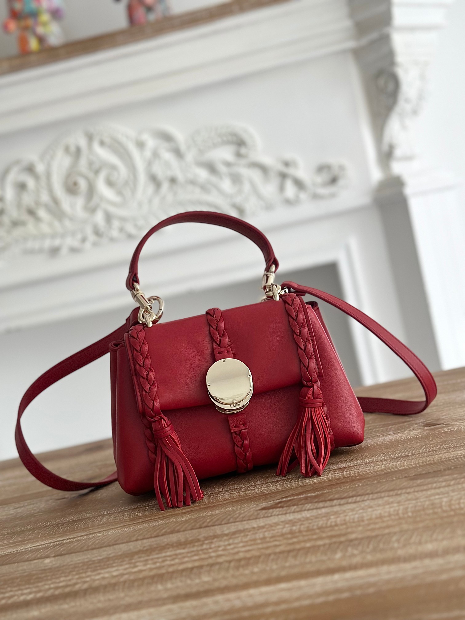 CHLOE Nappa Mini Penelope Soft Shoulder Bag Red 1448153