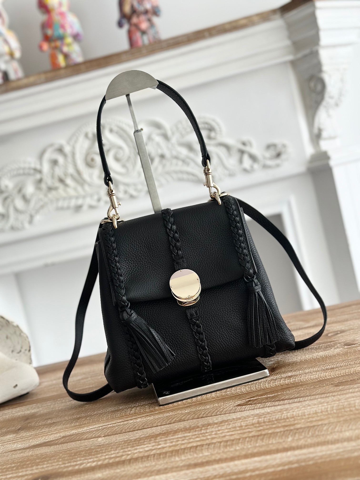 Chloé Leather Mini Penelope Shoulder Bag – Black Shoulder