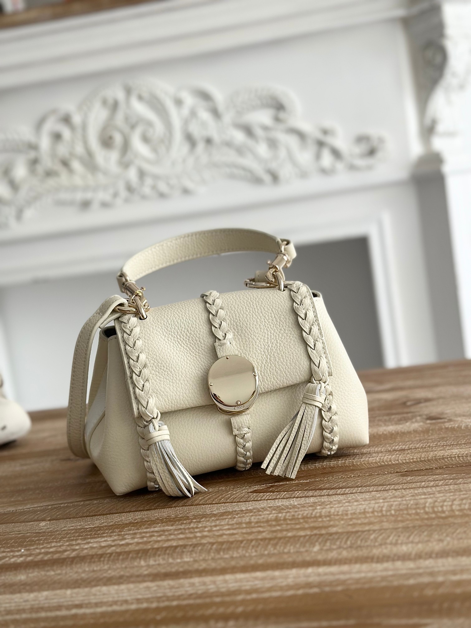 Chloé Mini Penelope Soft Shoulder Bag on white