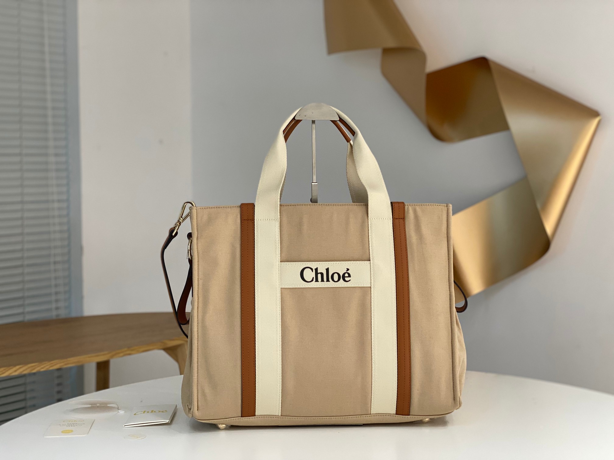 Chloé Canvas Logo Diaper Bag w/ Tags w/ Tags – Brown –