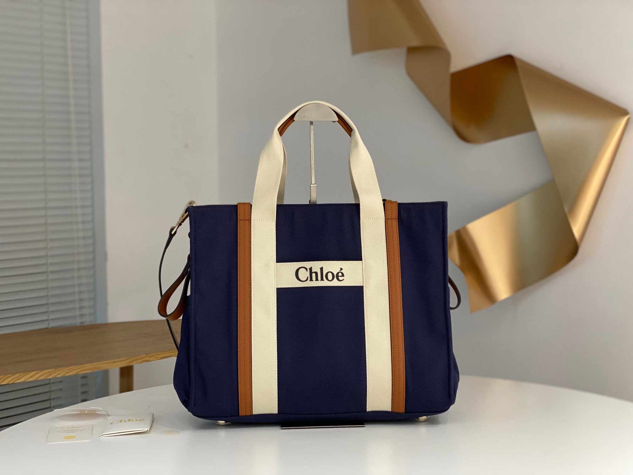 Pre-owned Chloé Navy Blue Canvas Baby Changing Tote
