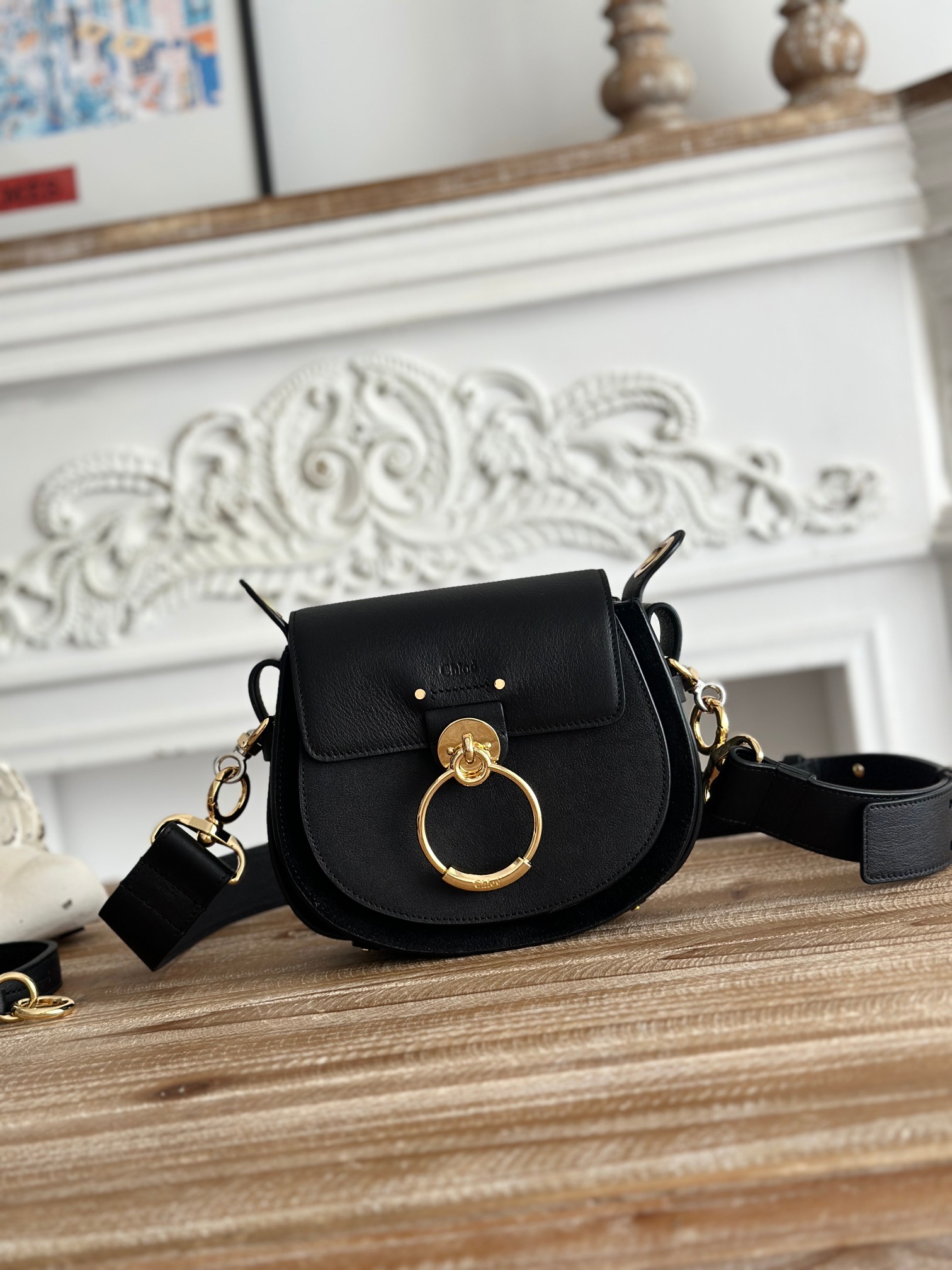 Chloe Tess Bag 2 Way Shoulder Bag Calfskin Leather Black | eBay