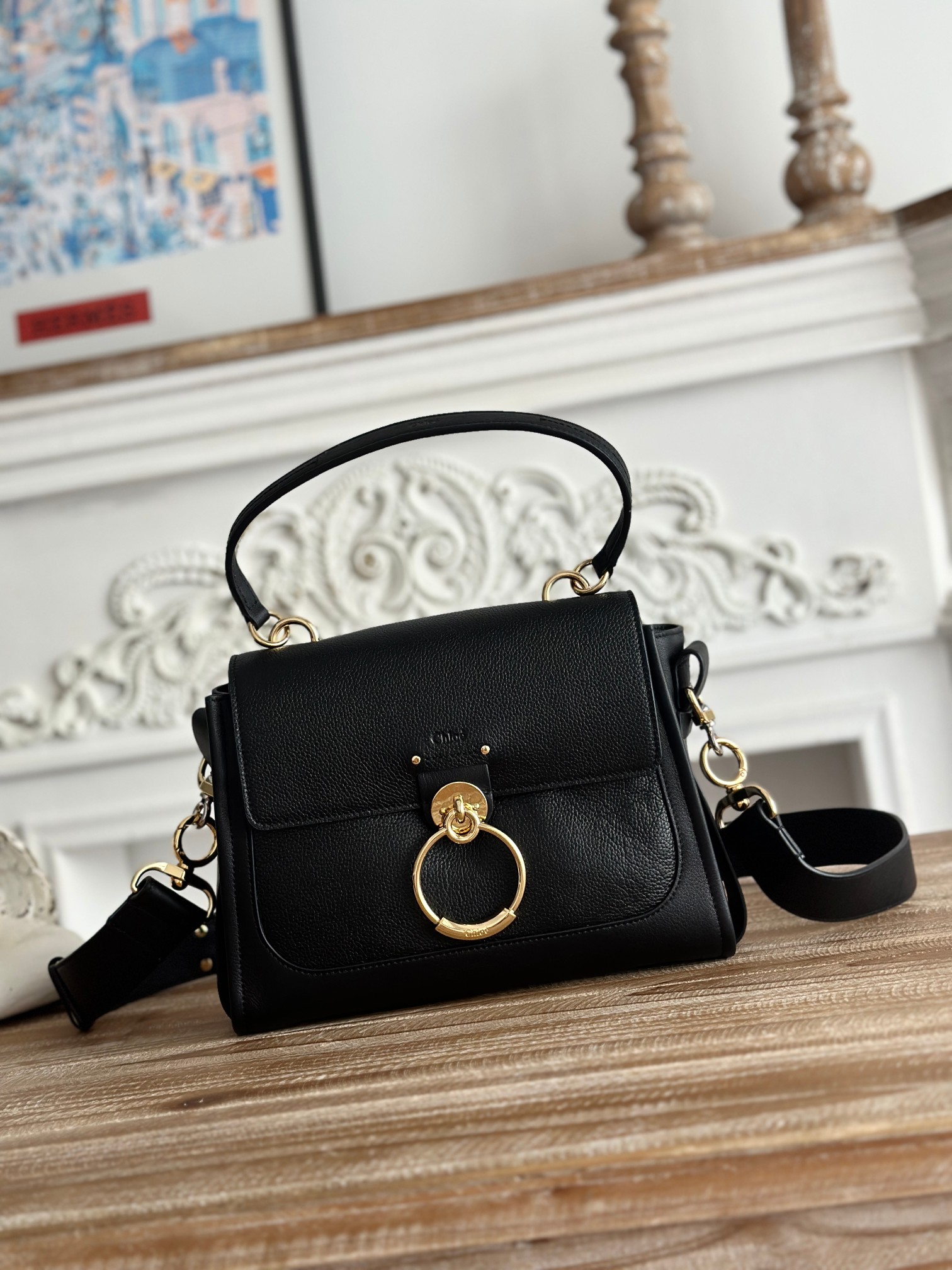 CHLOE Calfskin Mini Tess Day Bag Black 1307295 |