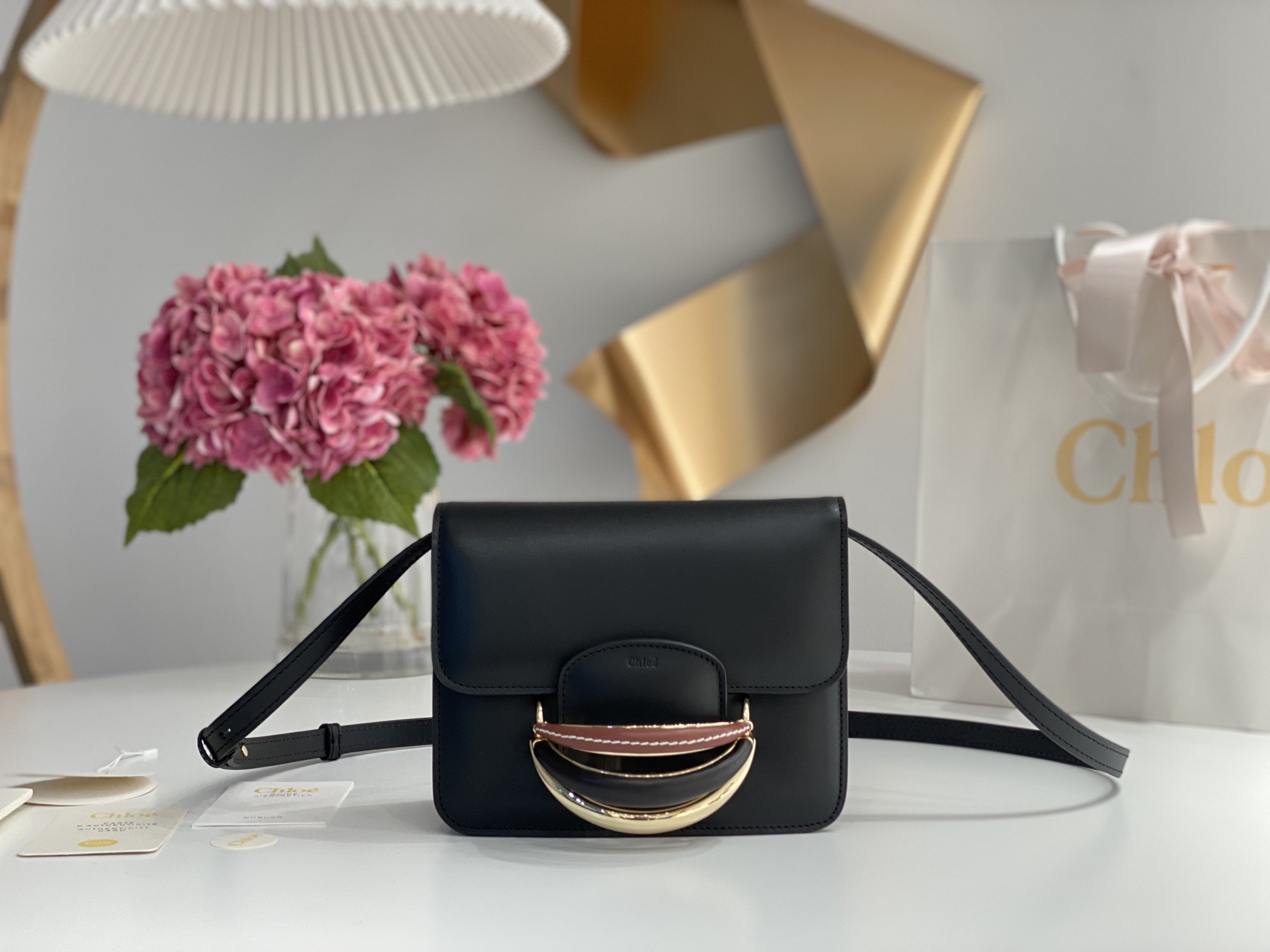 Chloe  Bags Chloe Katie Small Leather Shoulder Bag Black