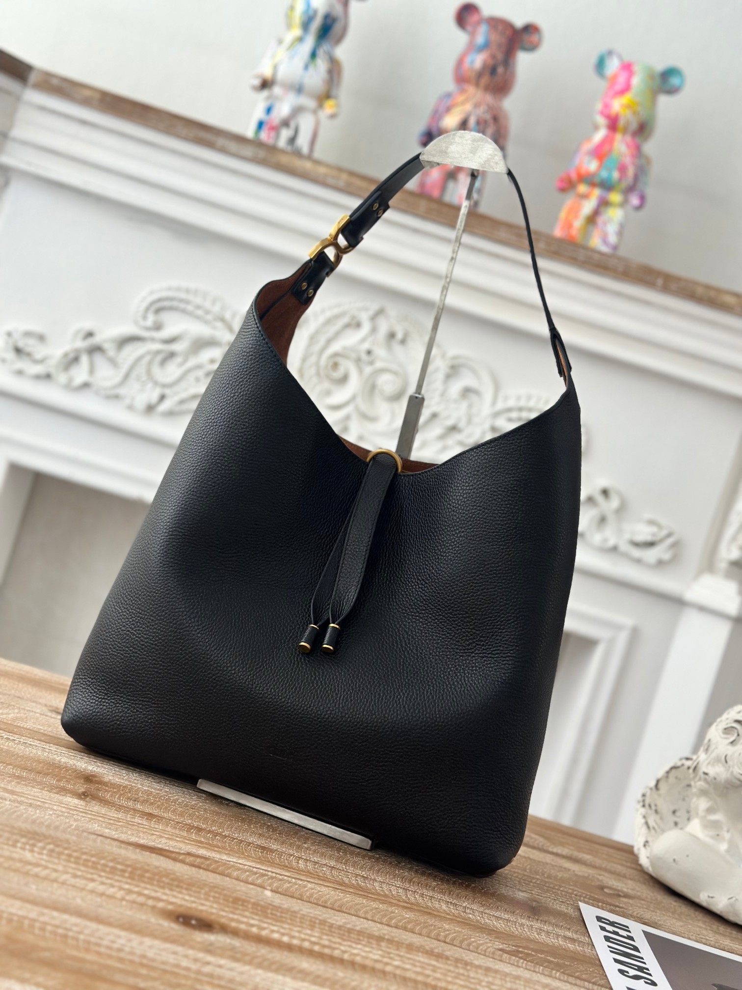 Chloé Chloé Marcie Hobo Bag In Grained Leather in Black | C