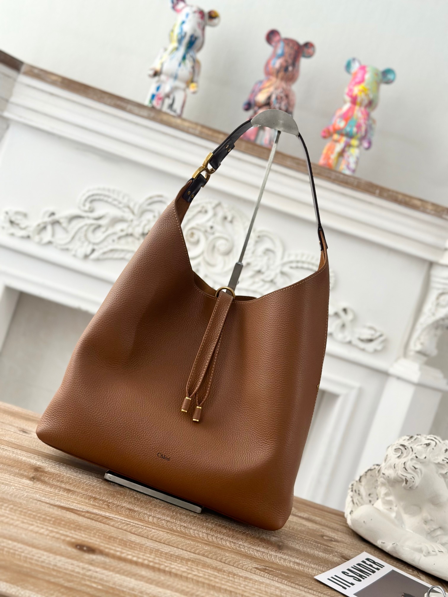 Chloé Chloé Small Marcie Hobo Bag In Grained Leather in Tan | Chloé