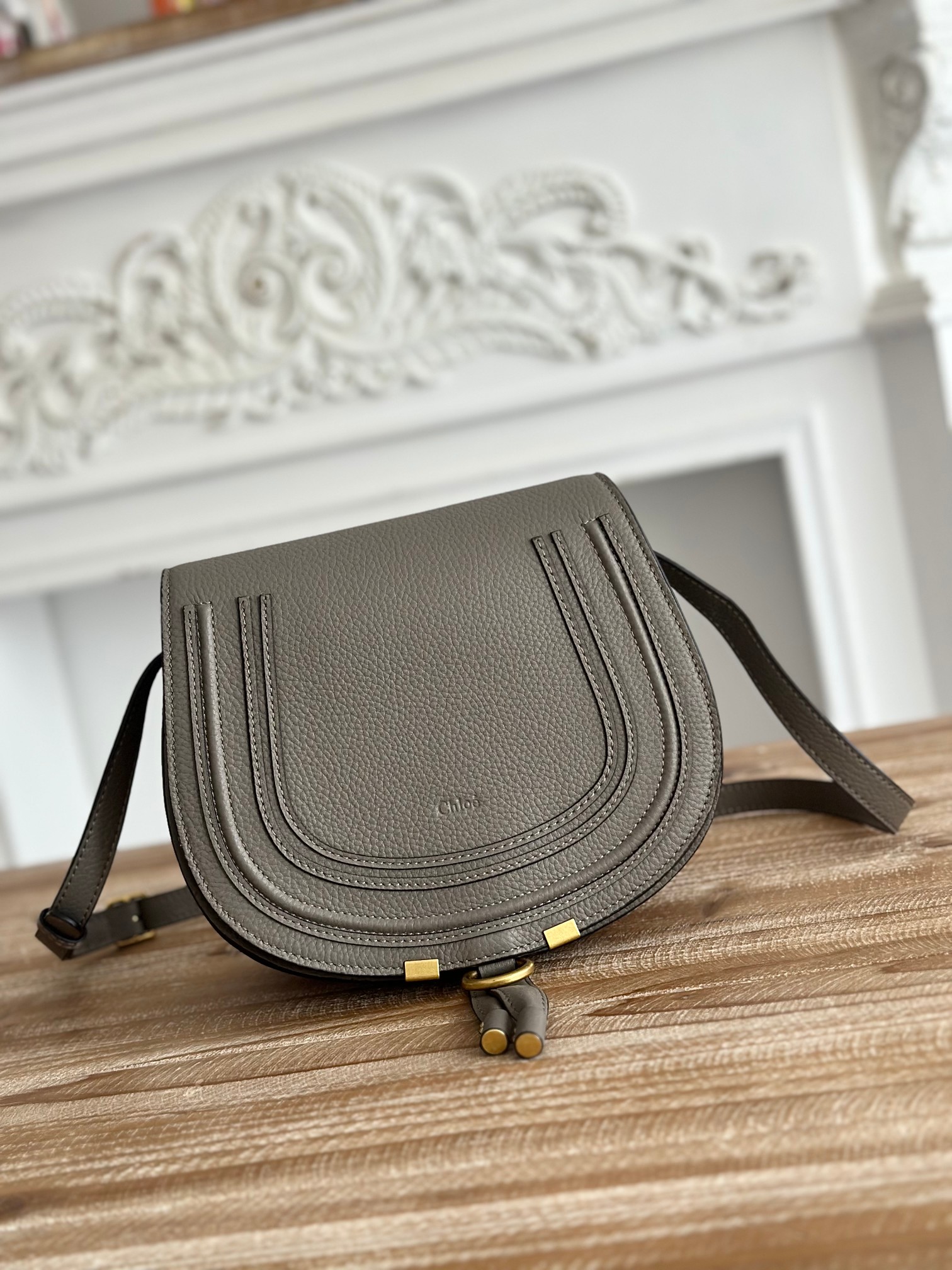 Chloe Marcie Shoulder Bag Small Saddle Bag CASHMERE
