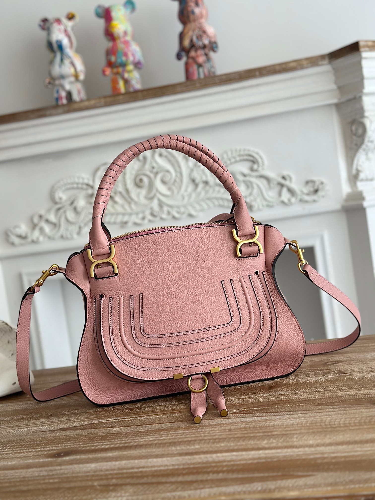 CHLOE Calfskin Medium Marcie Satchel Anemone Pink 1489514 |