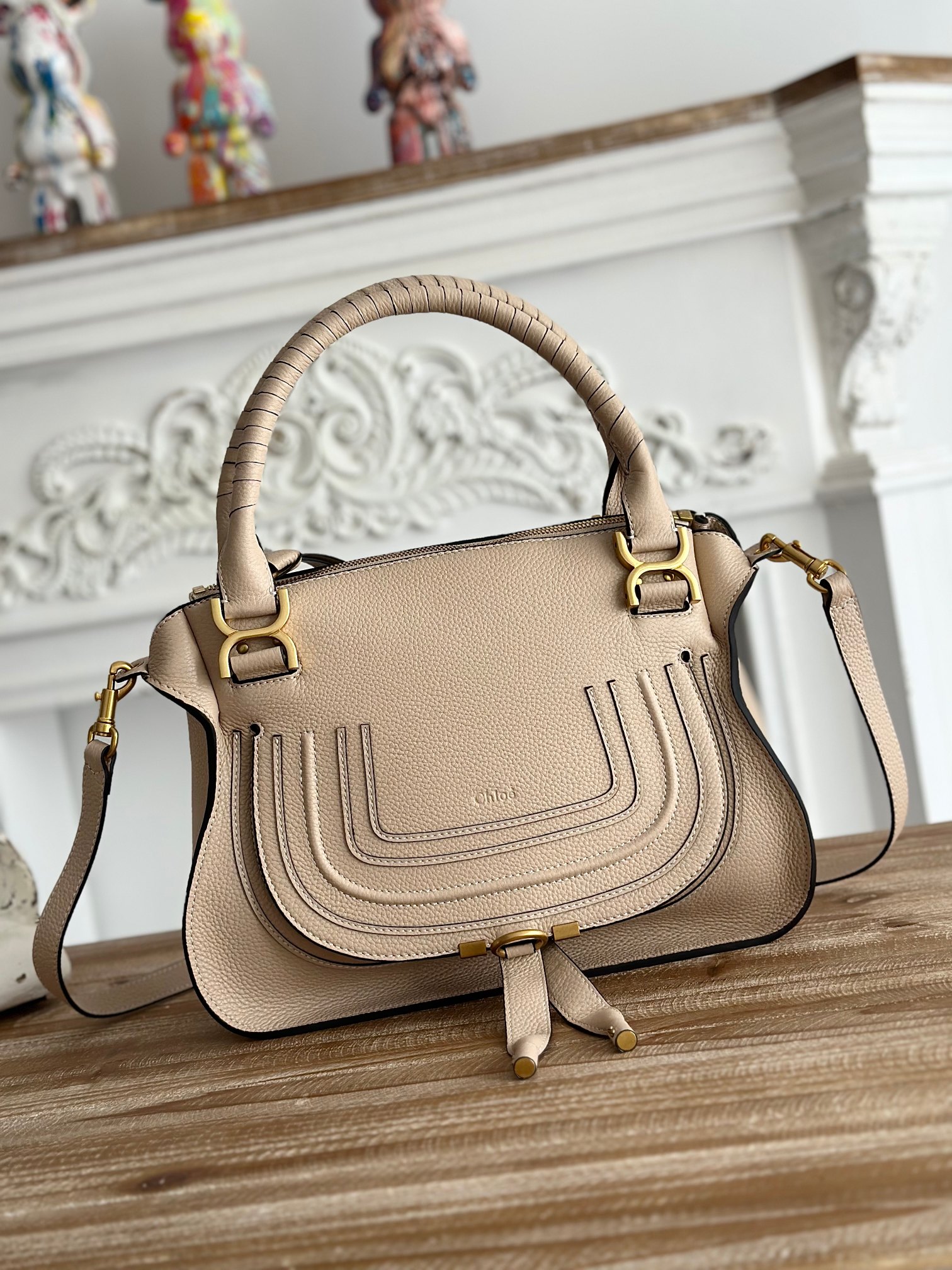 Chloé Marcie Bag In Grained Leather in Boyish brown |
