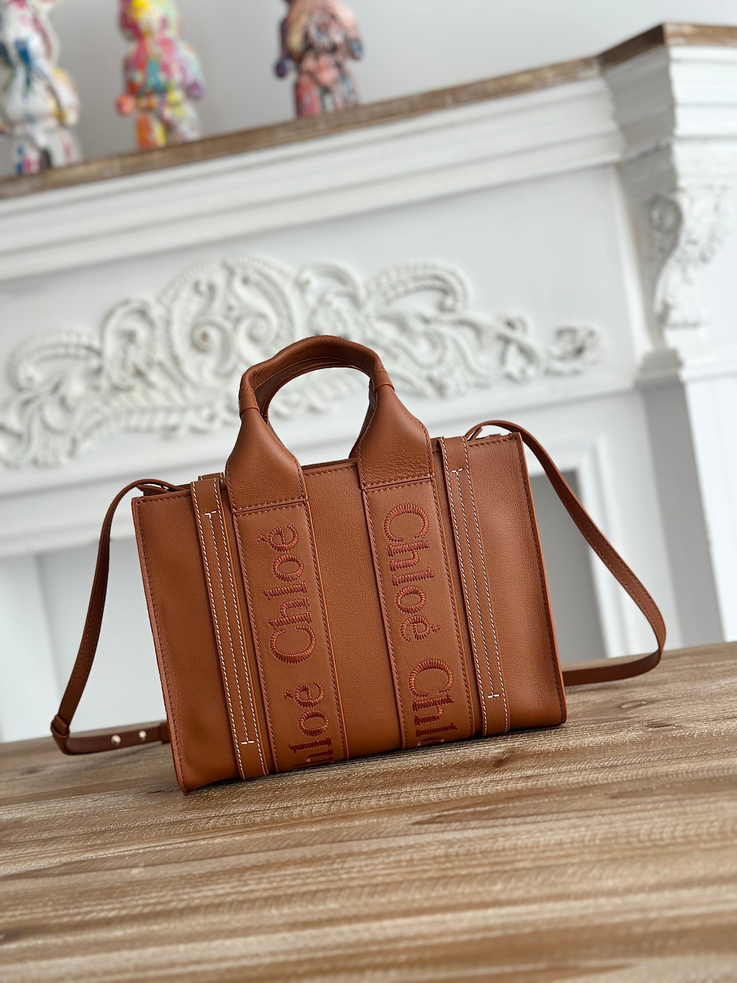 CHLOE Calfskin Small Woody Tote Caramel 1271895 |