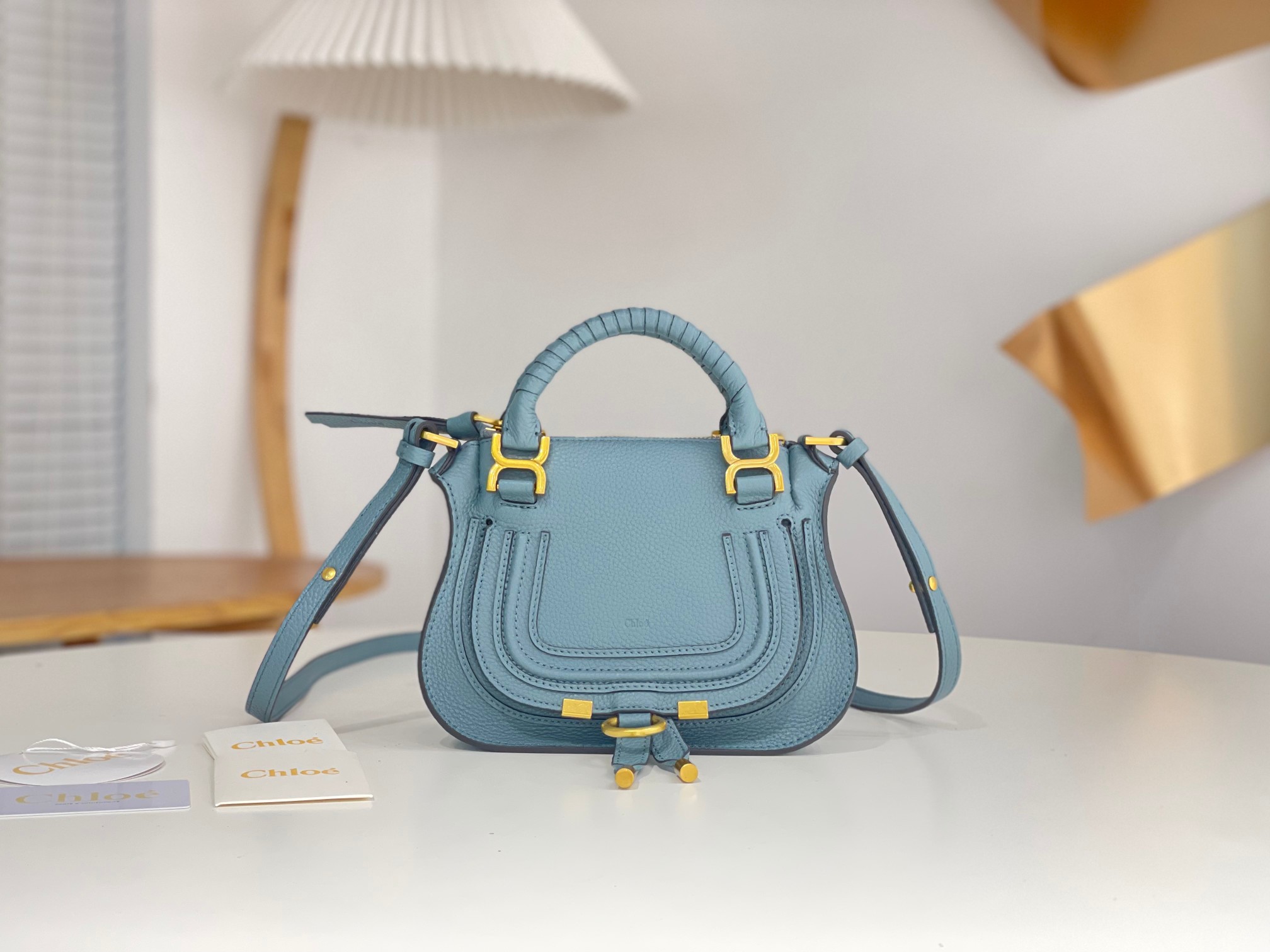 Chloé Blue Small Marcie Double Carry Bag Chloe
