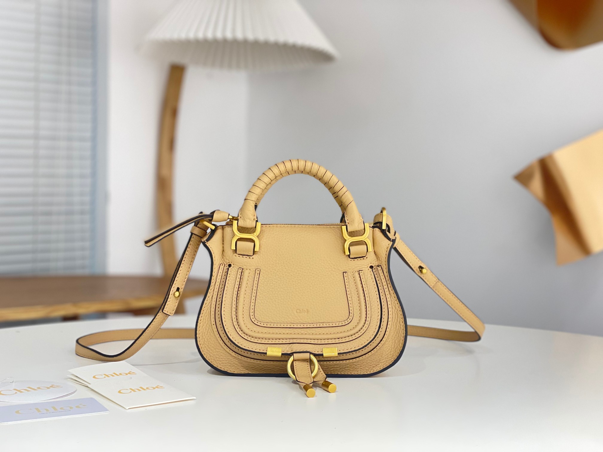 Chloé Paraty Calfskin Bag in Beige –  Chloé 0789
