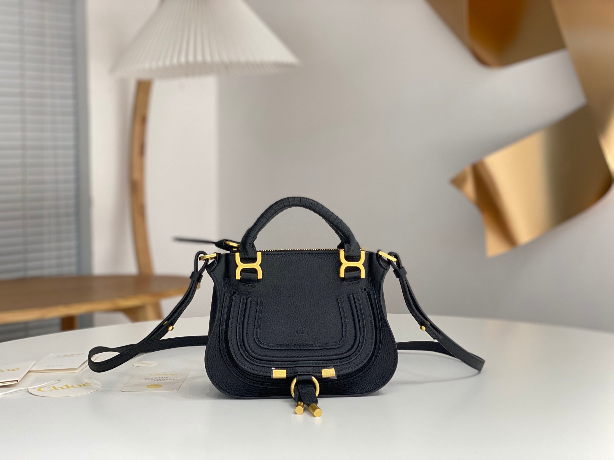 Chloé Marcie Leather Tote Bag | Black | Chloé 0839