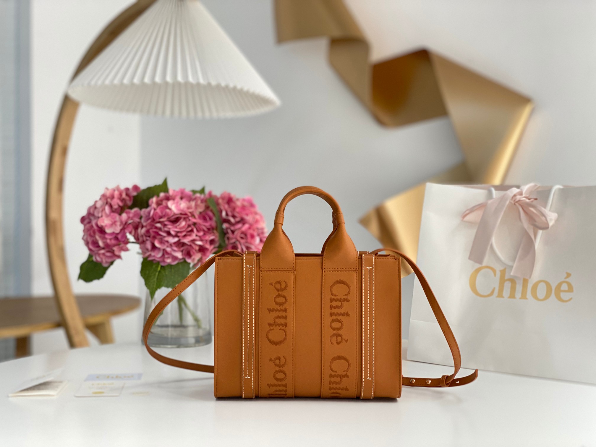 Chloé Woody Leather Tote Bag | Brown | F