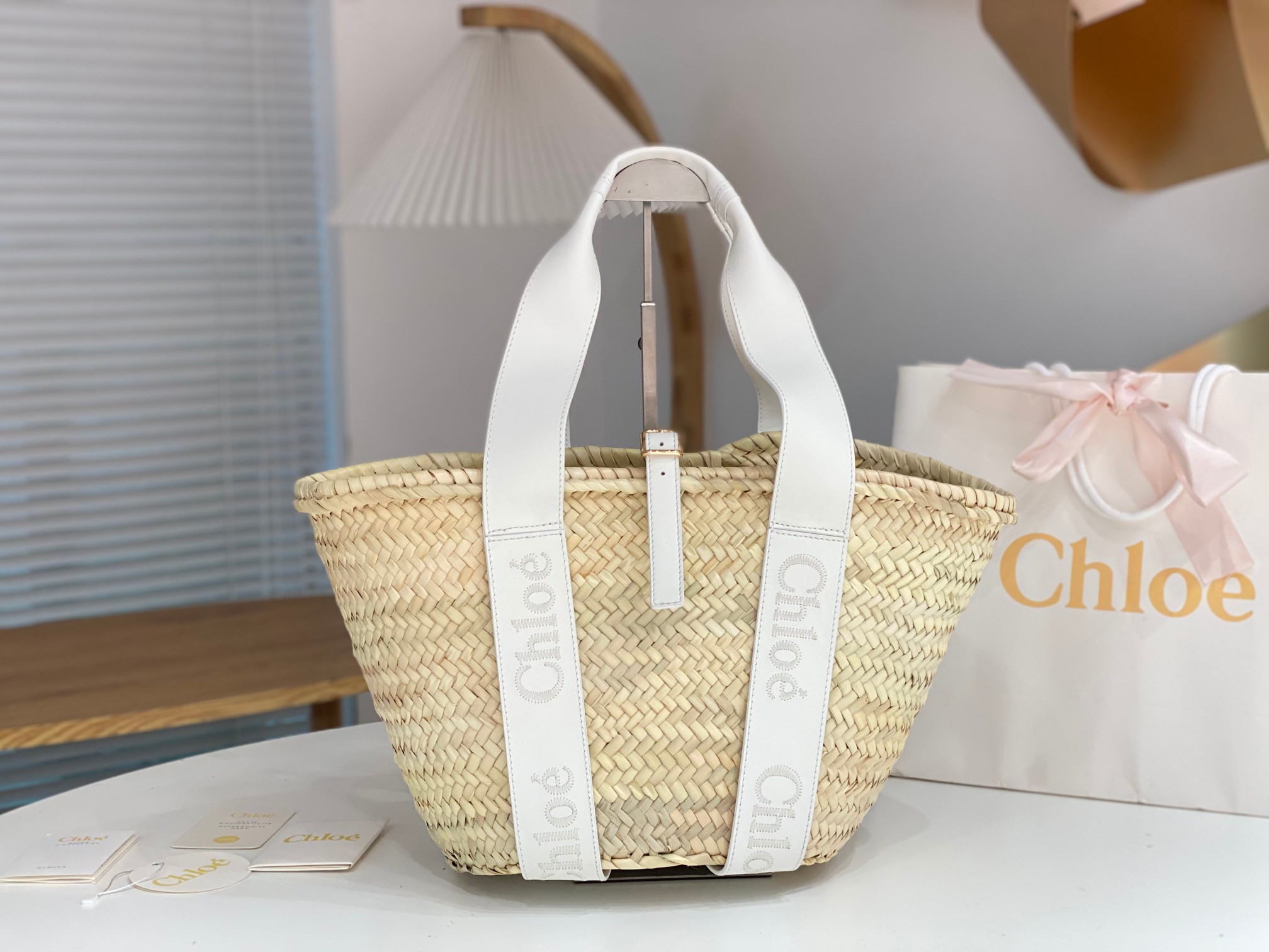 Chloé Raffia Medium Sense Basket Bag – white Totes, Handbags – CHL275125