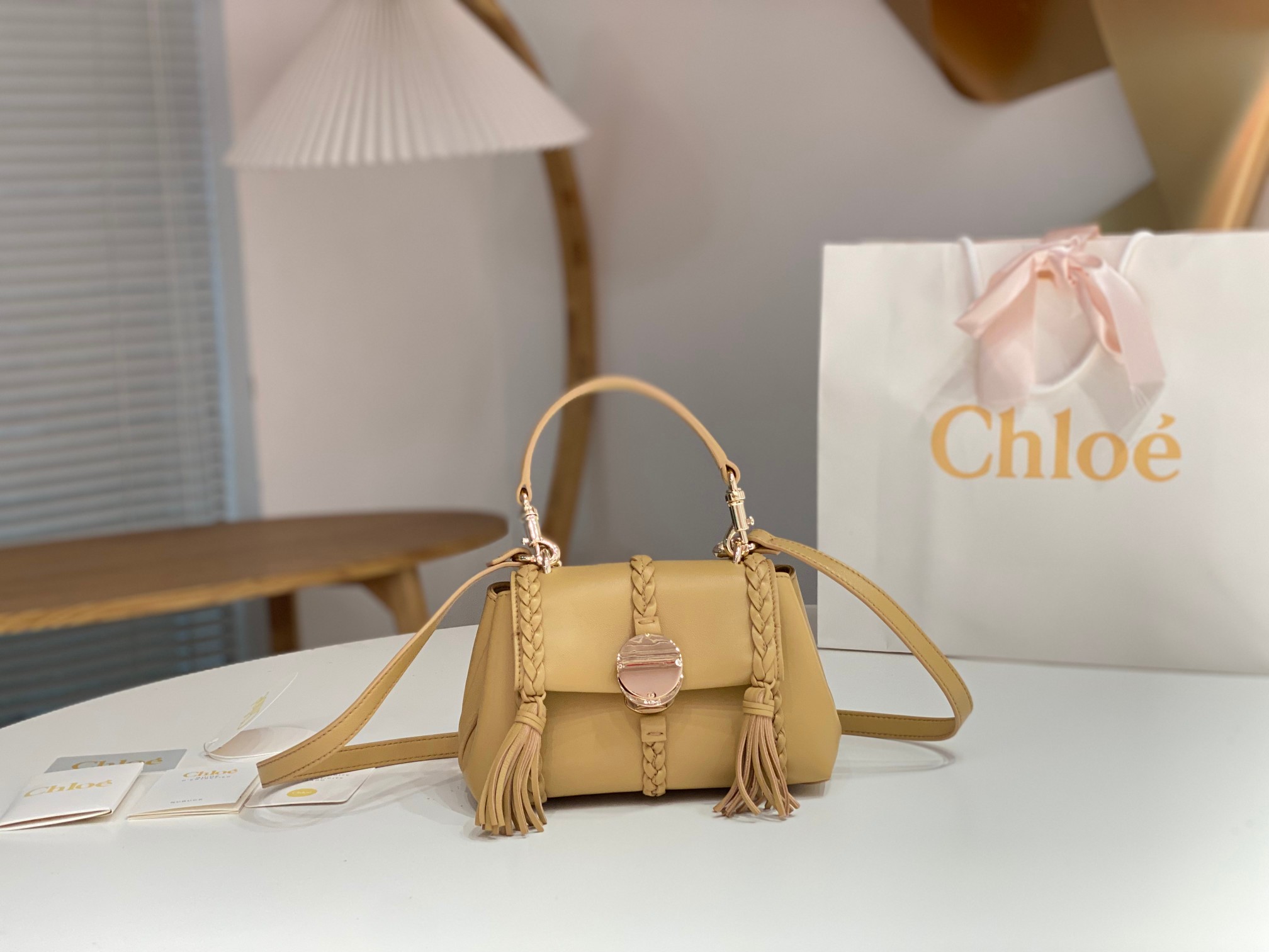 Chloé Penelope Mini Shoulder Bag In beige