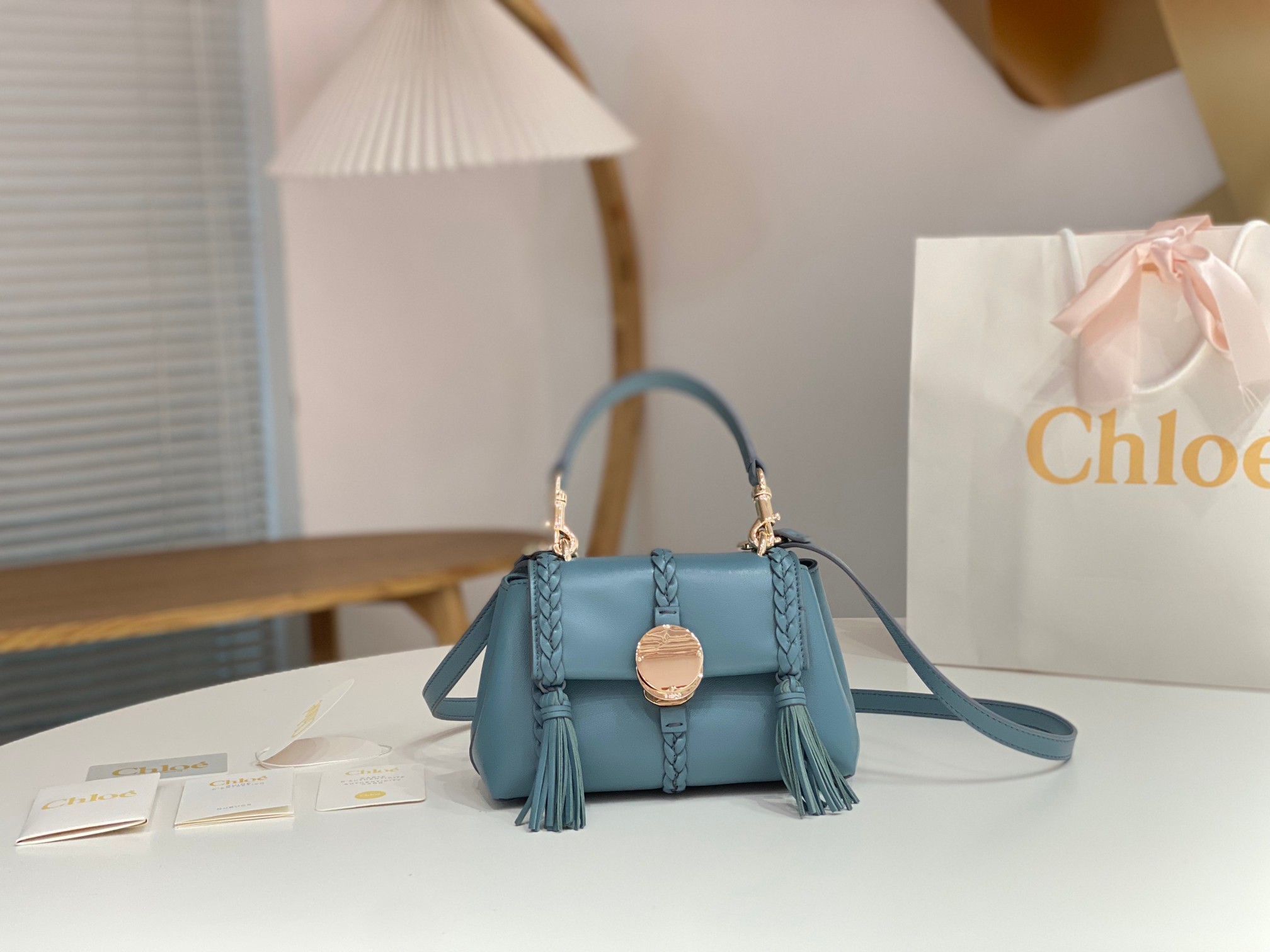 Chloé Penelope Mini Shoulder Bag In blue