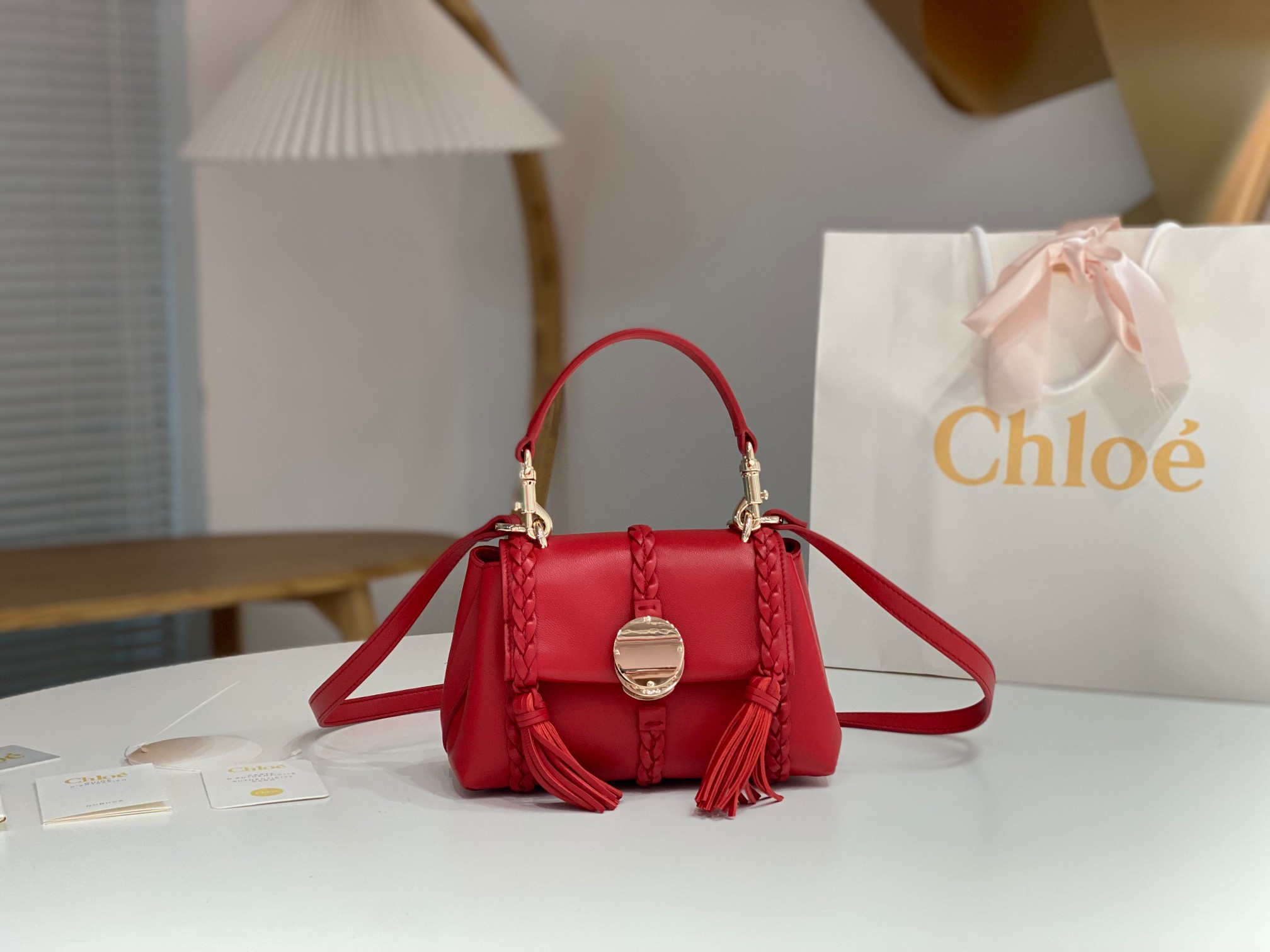 Chloé Penelope Mini Shoulder Bag In red