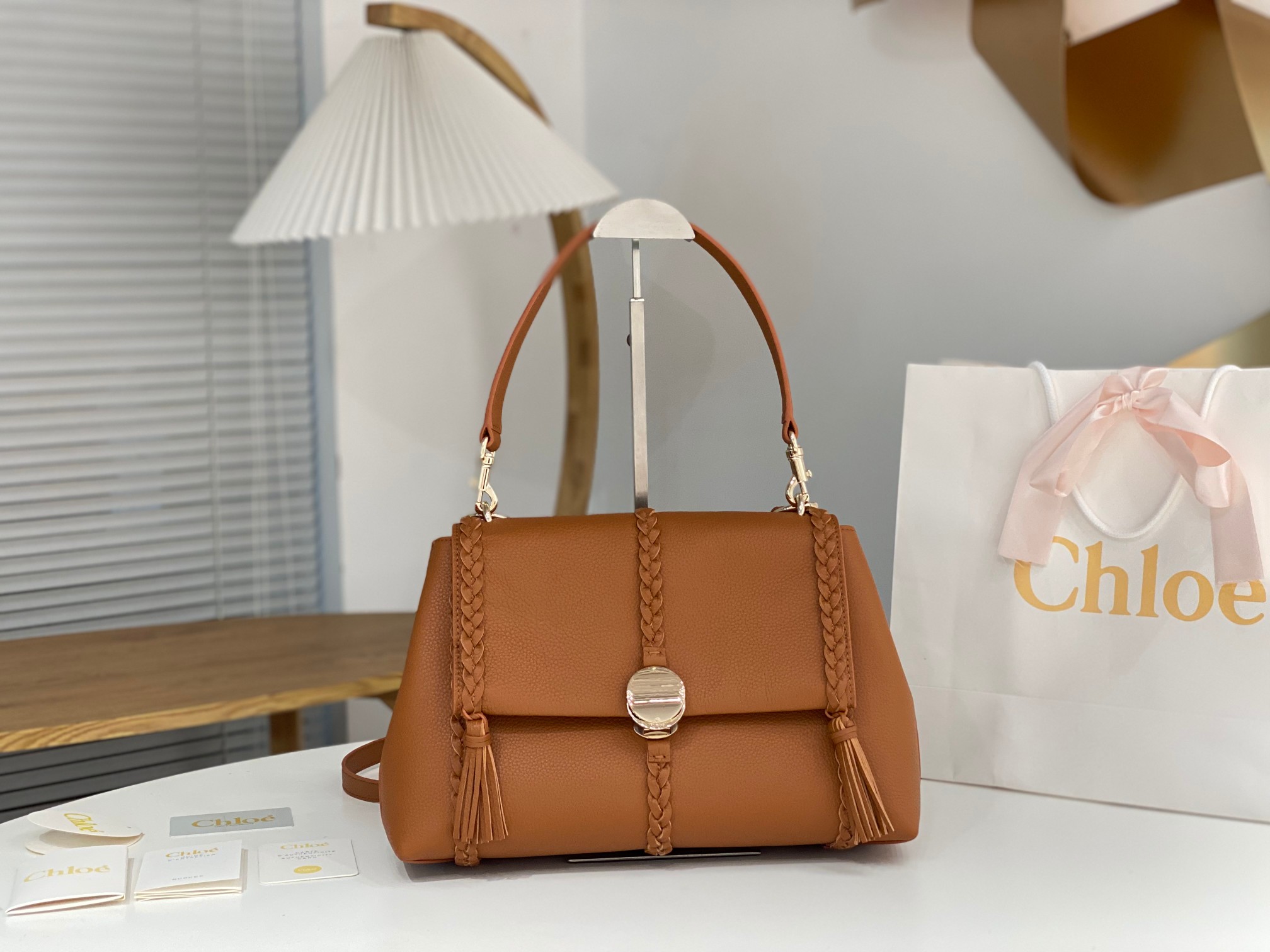 Chloé Penelope Soft Leather Shoulder Bag | Brown