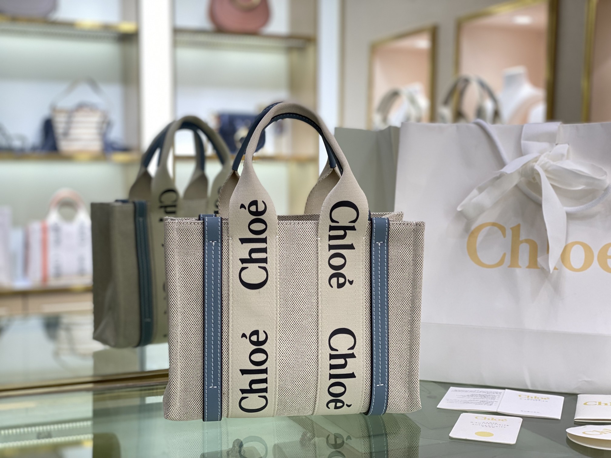 CHLOE Smooth Grained Calfskin Medium Aby Tote Sepia