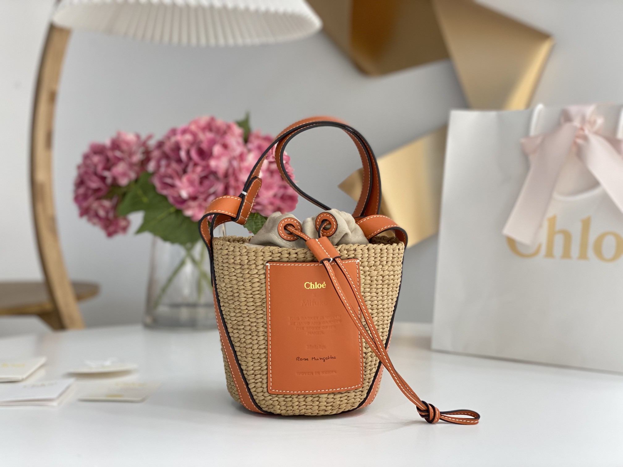 Chloé X Mifuko Small Straw Basket Crossbody Bag In Chloé 3029