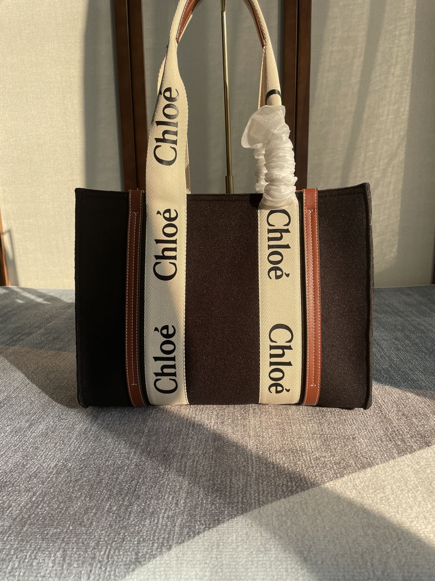 Chloé Black/brown/white Medium Woody Bag |