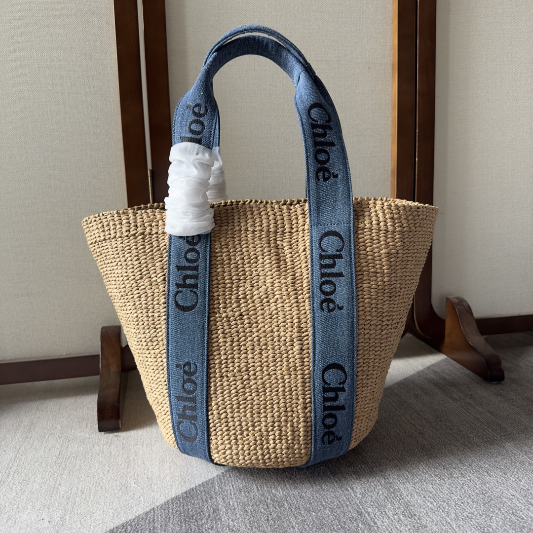 Chloe Women Large Woody Basket-Navy Chloe 01258