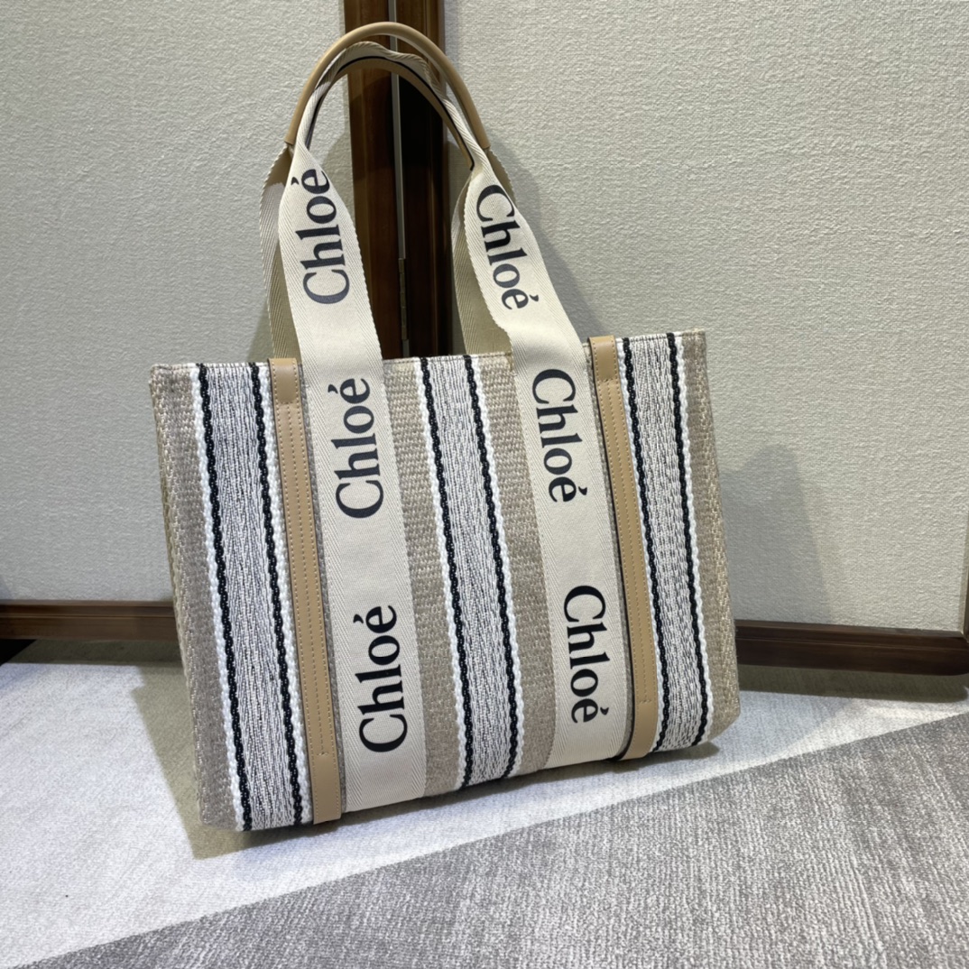 CHLOE Knit Medium Woody Ribbon Tote Multicolor 1258876
