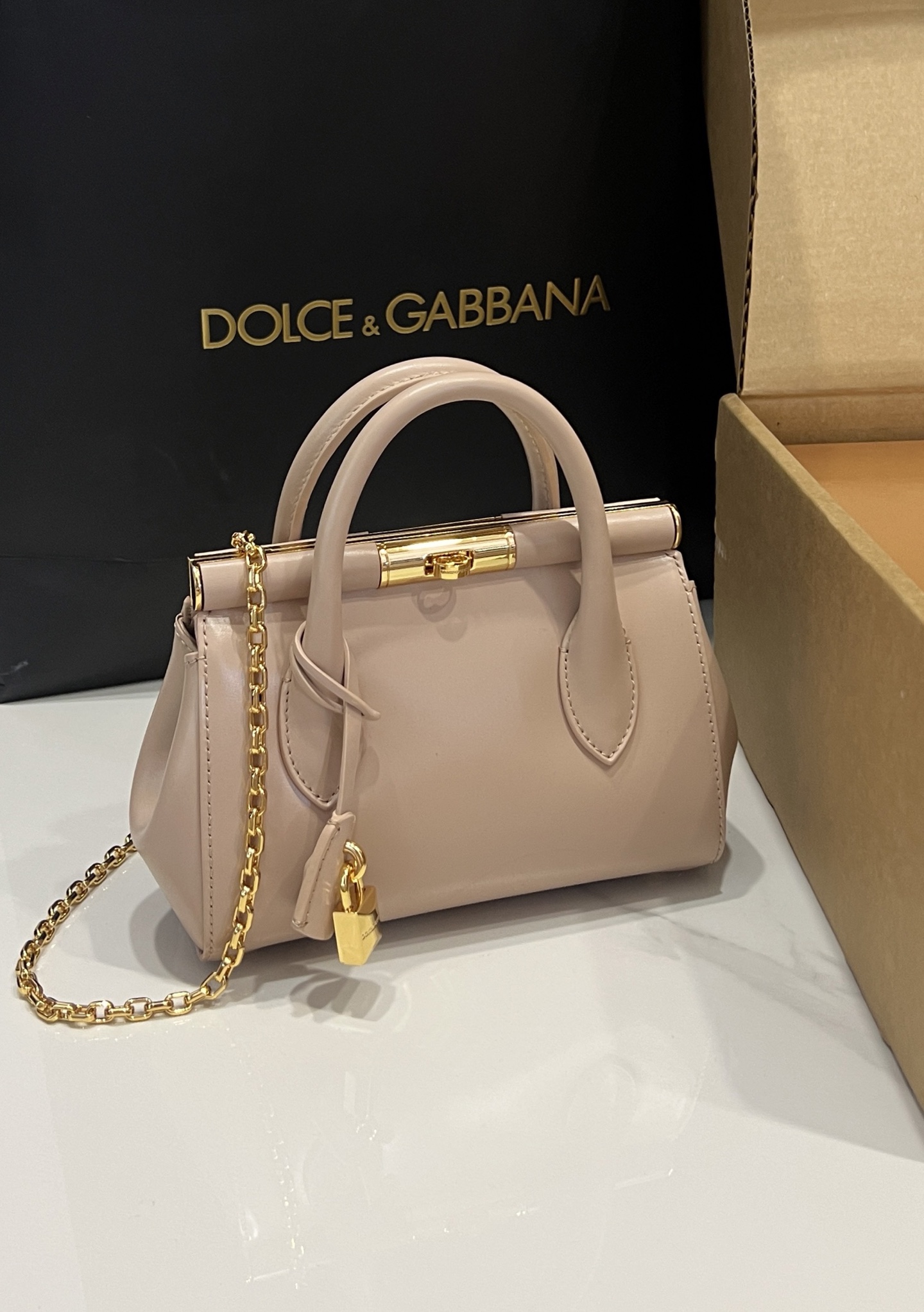 Dolce & Gabbana Mini Marlene Day Bag in Beige pink for Women | Dolce&Gabbana