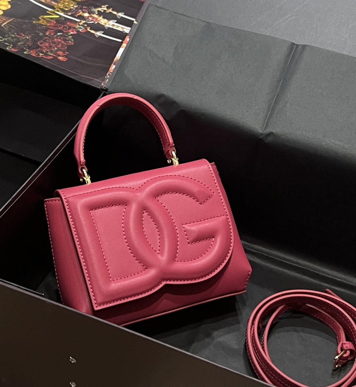 pink  Shoulder bag with logo Dolce & Gabbana – dolce gabbana kids floral print leath