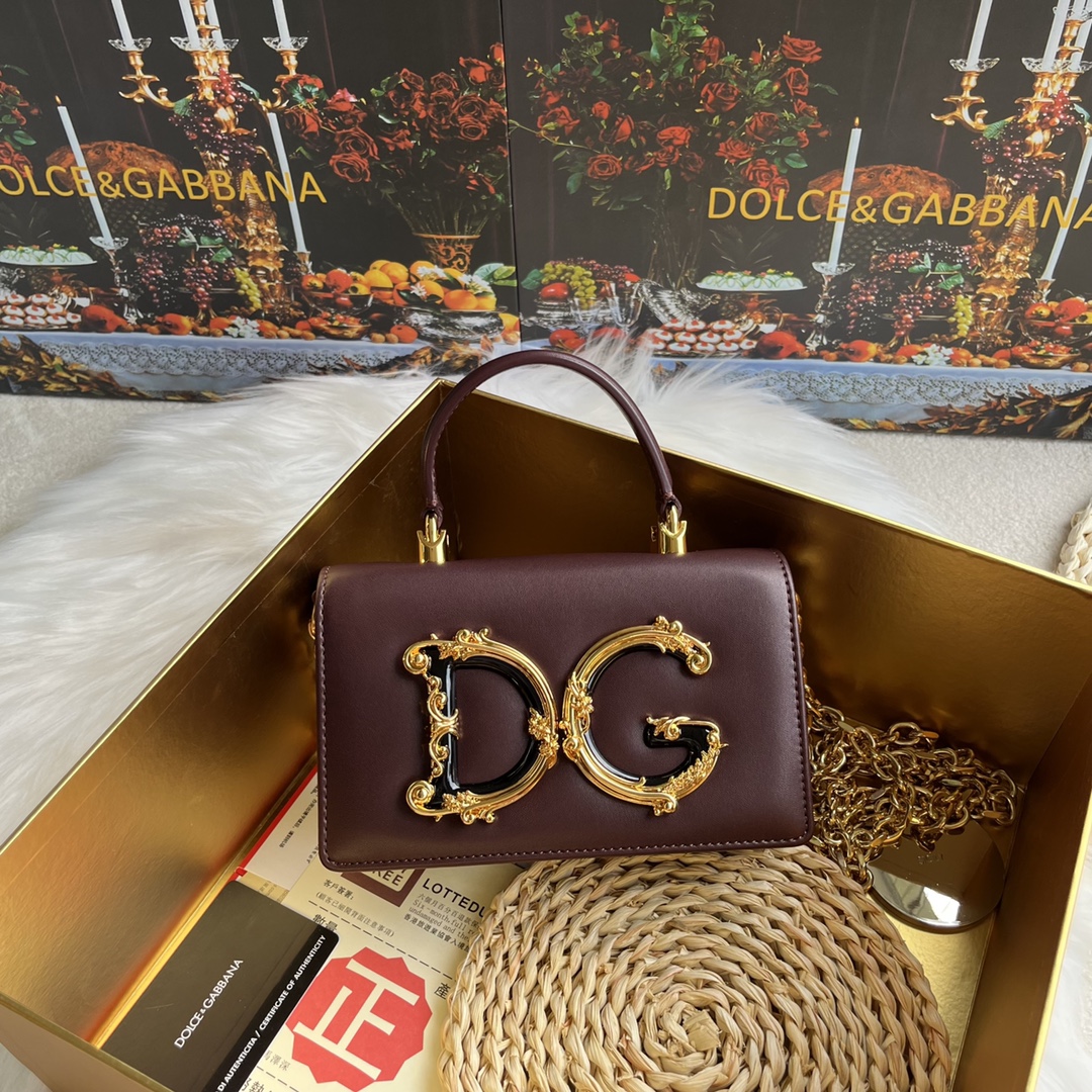 Dolce & Gabbana Mini DG Girls Leather Tote Bag | red|