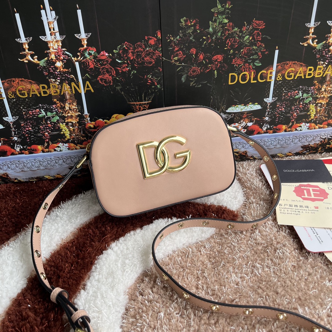 Dolce & Gabbana 3.5 Leather Cross Body Bag | Pink |