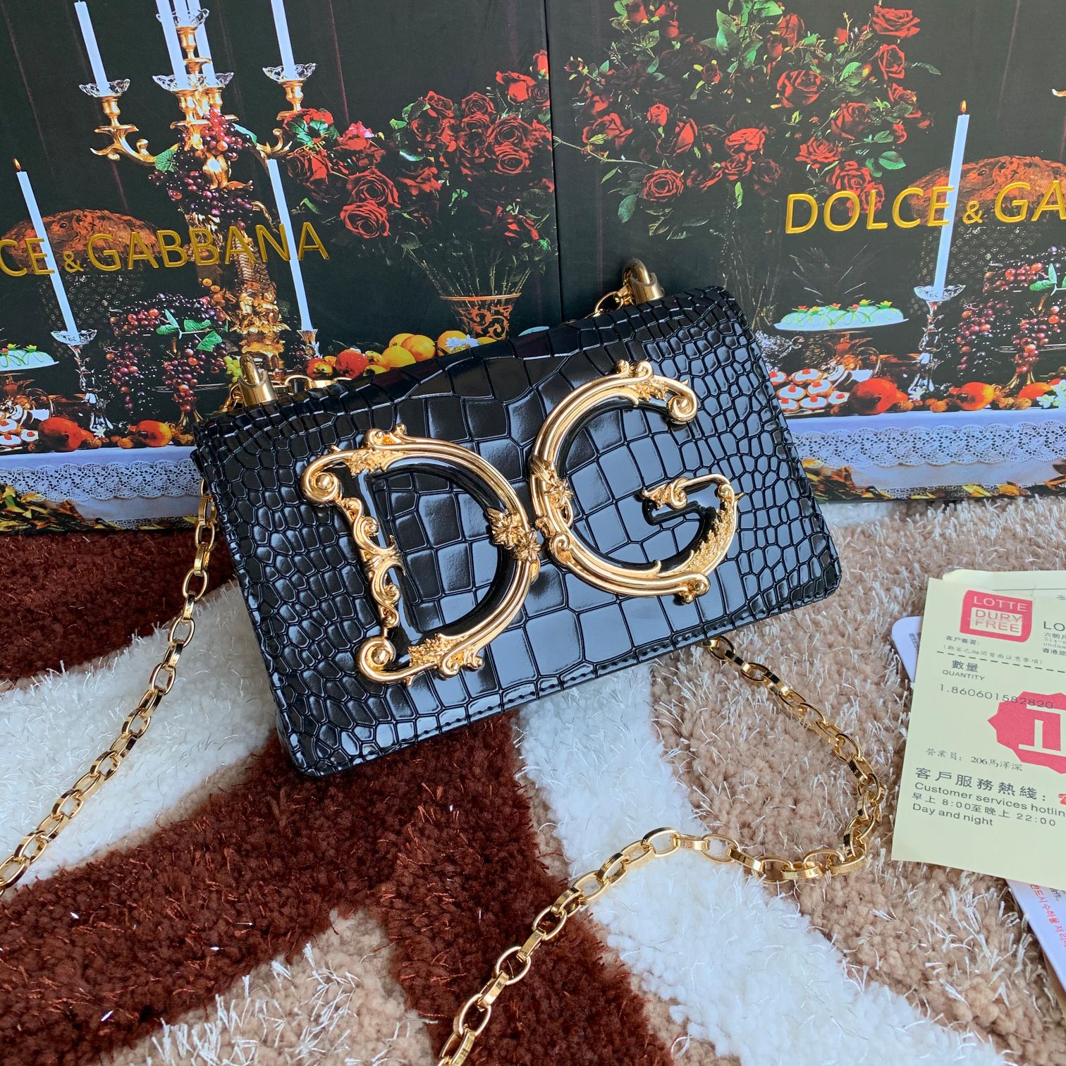 Dolce & Gabbana DG Girls crocodile-print Shoulder Bag black