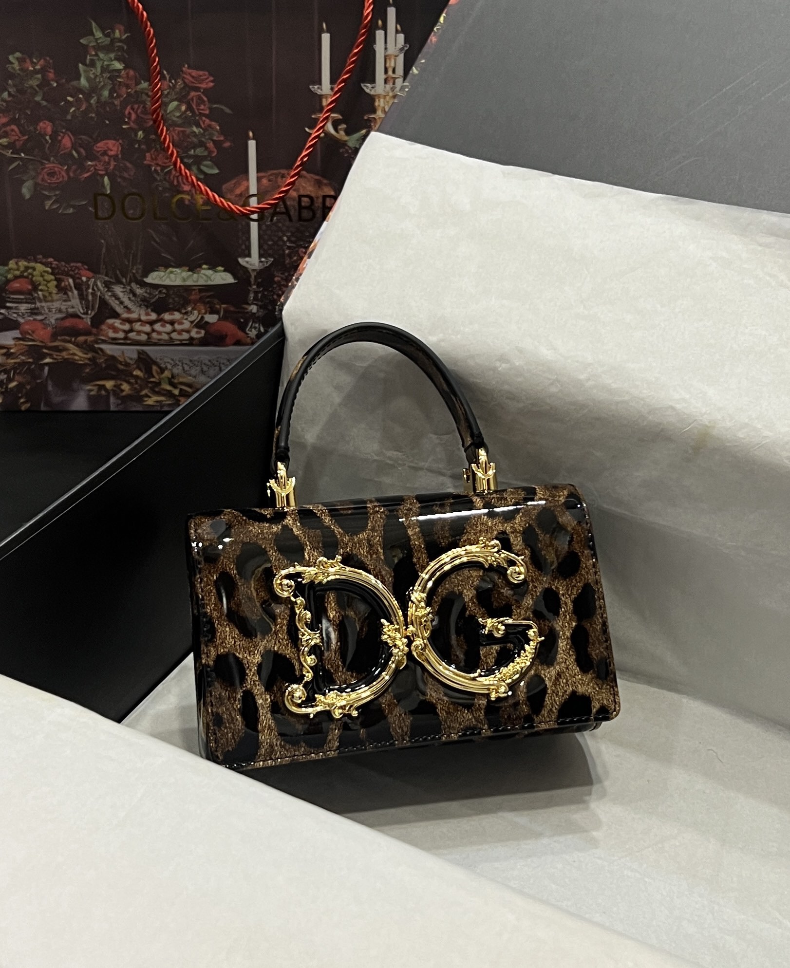 Dolce & Gabbana DG Girls Top Handle Leopard Print Bag